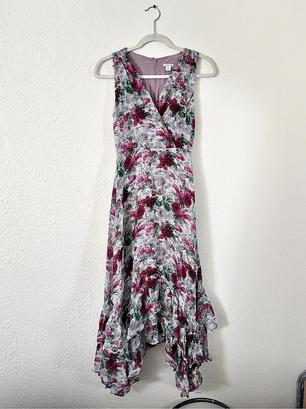 sundance Floral Maxi Dress in Pink & Gray Size Medium Like New